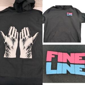 Fine Line Harry Styles Men's Black Concert Merch Hoodie Anniversary Hands Large